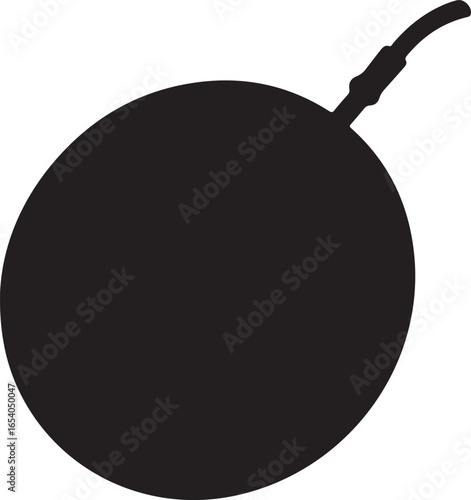 Black silhouette of maracuja, minimal style, white background, vector art
