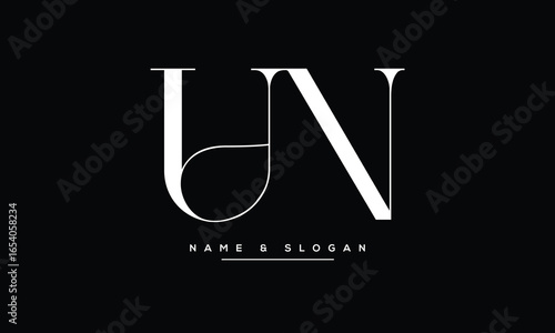 UN, NU, U, N Abstract Letters Logo Monogram