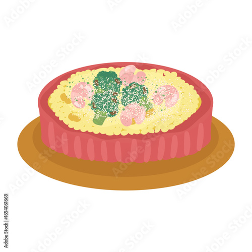 お皿に乗ったドリア　イラスト