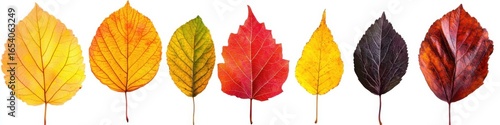 Wallpaper Mural Collection of vibrant autumn leaves, isolated on white background. Autumn season concept. Torontodigital.ca