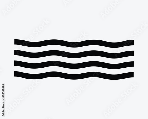 Water Waves Line Icon Beach Ripple Effect Wavy Sand Gentle Sign Seismic Activity Shockwave Tremor Wave River Lake Sea Ocean Flow Flowing Swirl Symbol