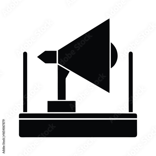 Vector art of black silhouette of a megaphone isolated a