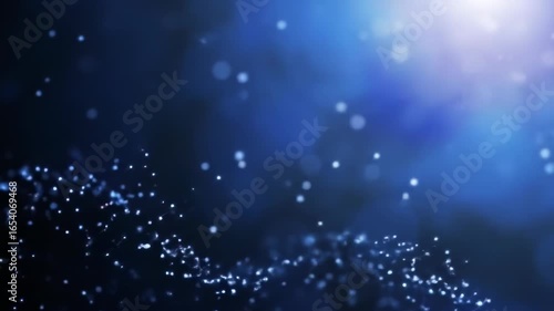Wallpaper Mural Abstract background of many small, light, glowing particles in a deep blue space Torontodigital.ca
