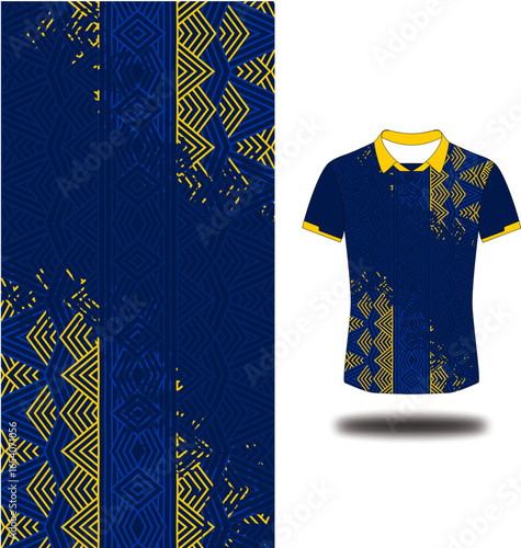 ethnic pattern with blue splash background