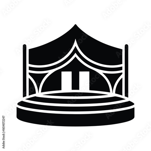 Vector art of empty stage with curtains and spotlight, isolated