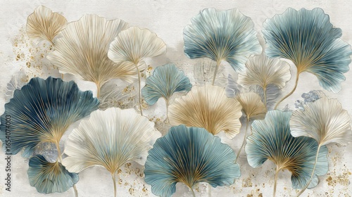 Wallpaper Mural Abstract Lotus Leaves Pattern Background Design Torontodigital.ca