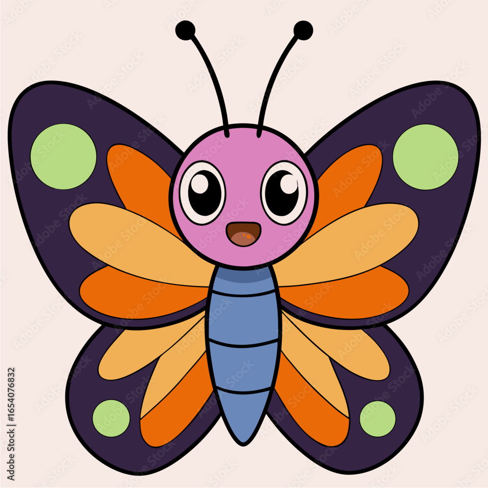 Fototapeta premium vector kawaii butterfly