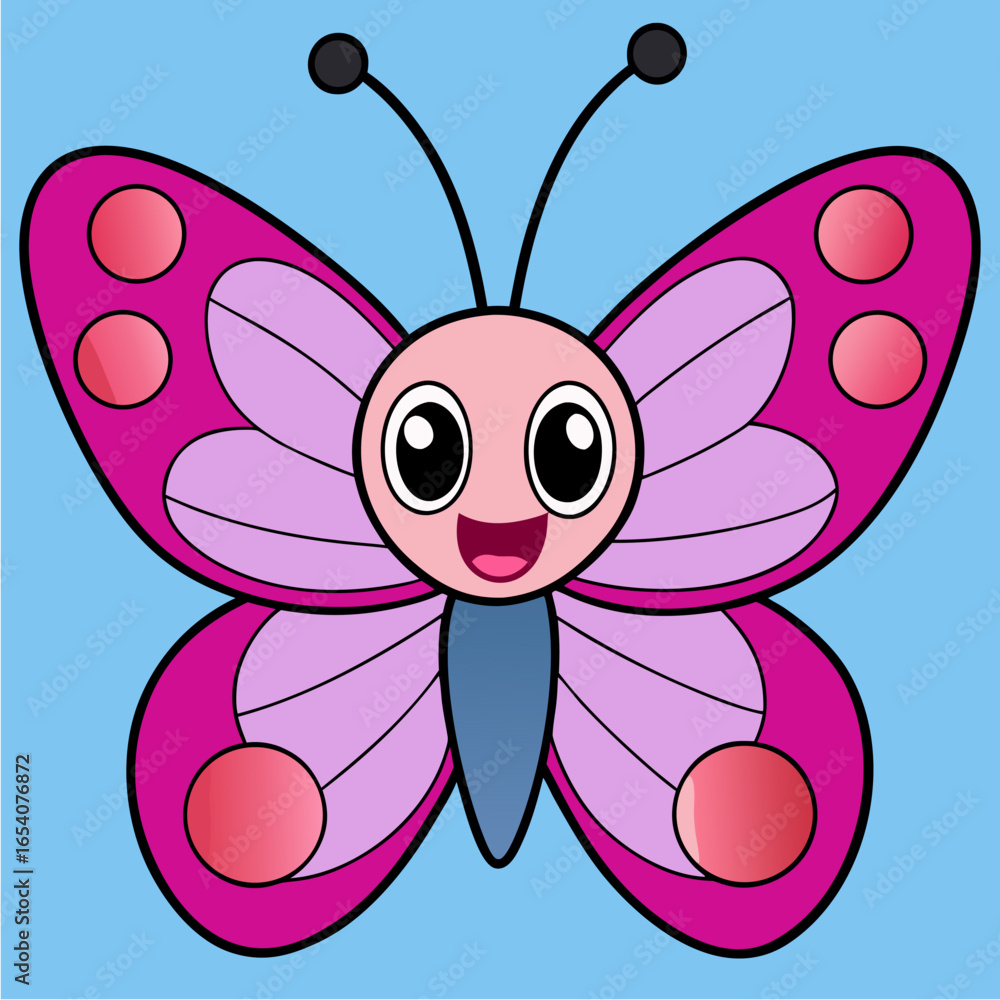 Obraz premium vector kawaii butterfly