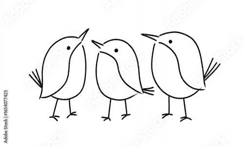 Photography hand-drawn birds features heartwarming characters and whimsical design