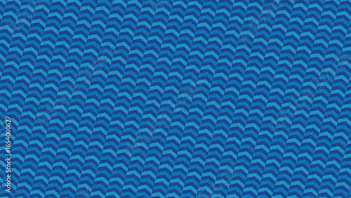 This is a geometric pattern background in shades of blue, composed of interlocking chevron patterns creating a dynamic visual effect.