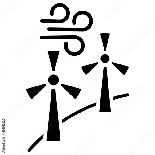 Wind Turbines Glyph Icon