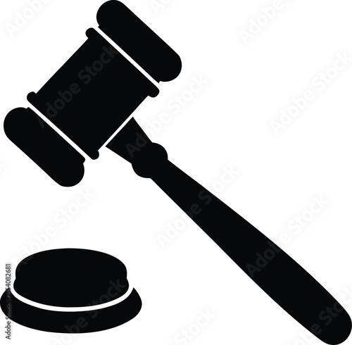 gavel hammer for justice law silhouette vector illustration