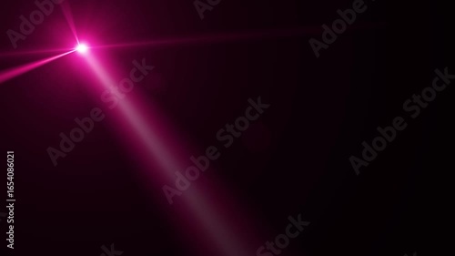 Multicolored lens flare light effect with glowing beam, abstract motion graphic for sci-fi, romantic or neon style, music events background.