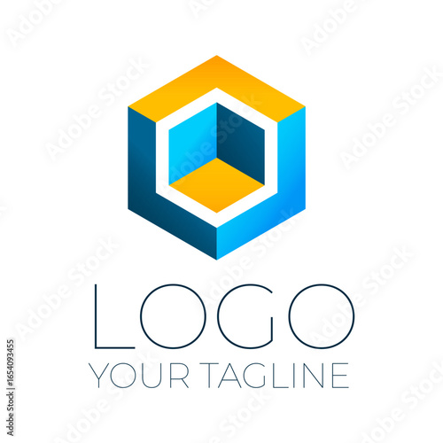 Geometric Cube Logo Design with Modern Abstract Shape for Brand Identity