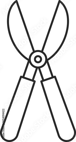 Garden hedge shear line icon clip art gardening tool for trimming plants and bushes.
