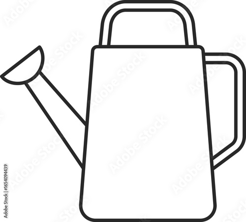 Garden watering can line icon clip art gardening tool for plant watering and care tasks.