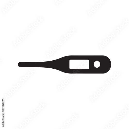 Digital thermometer icon for medical healthcare and fever checkup for illness awareness.