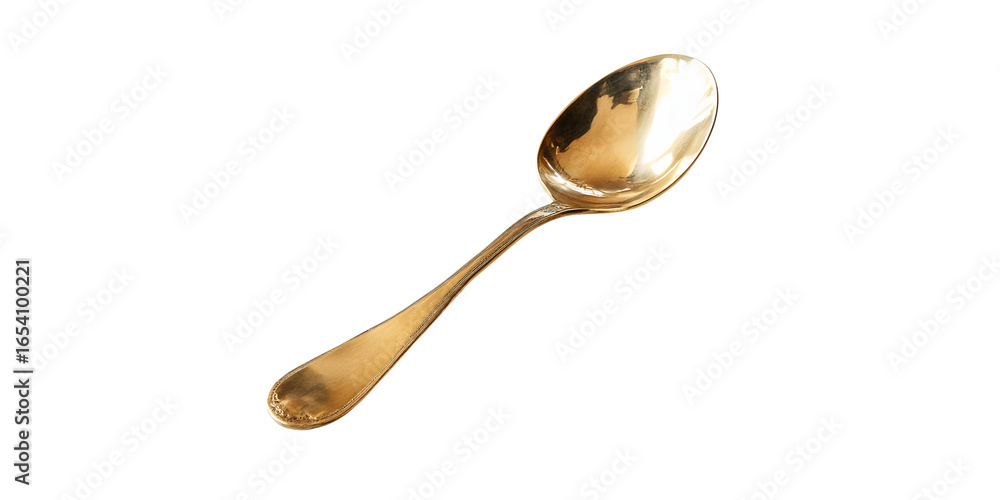 Obraz premium Silver spoon isolated on transparent background