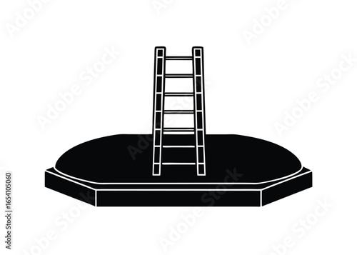Vector art of ladder a platform isolated