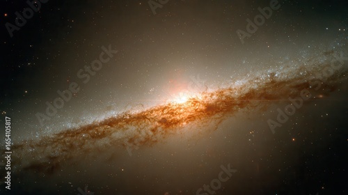 Edge-On Galaxy with Central Bulge