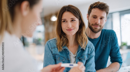 Wallpaper Mural Couple visiting clinic for fertility testing consultation, discussing sperm analysis and hormone check results Torontodigital.ca