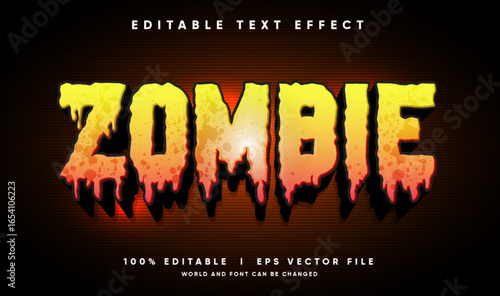 zombie vector text effect with modern style modern style