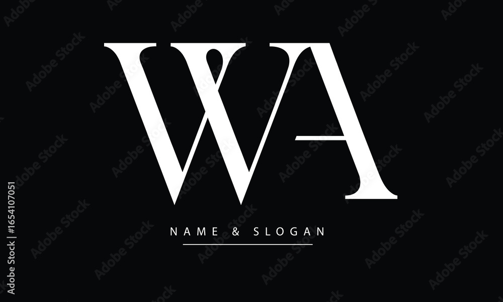 Fototapeta premium WA, AW, W, A Abstract Letters Logo Monogram