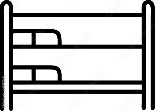 Simple vector illustration of a hostel bunk bed perfect for accommodation or travel themed designs