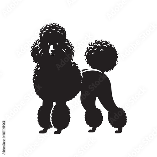Elegant Poodle Dog Vector Silhouette Art, Stylish Pet Outline Design, Groomed Canine Shape, Decorative Graphic for Logo, Sticker, Print, Clipart, and Creative Digital Projects.

