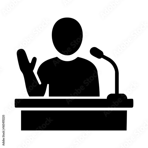 Witness Testifying in Court Icon – Legal Process