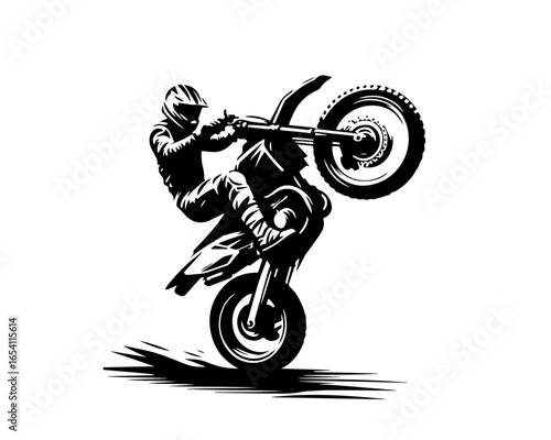 Trail rider wheelie vector