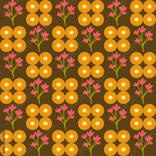 Flower pattern with flat design