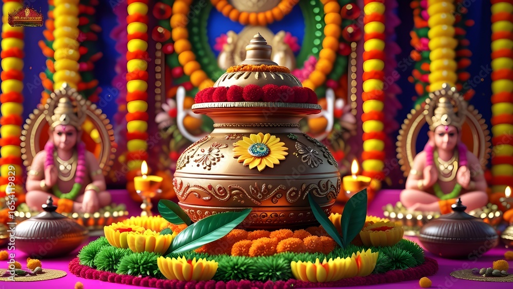 Obraz premium buddhist prayer wheels in temple