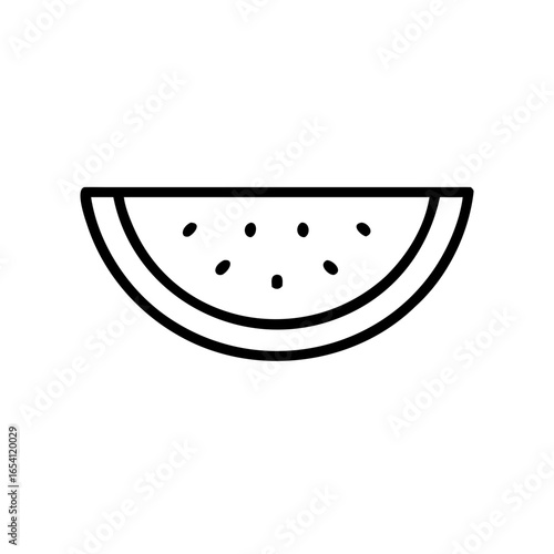 Watermelon slice illustration in simple line art style  