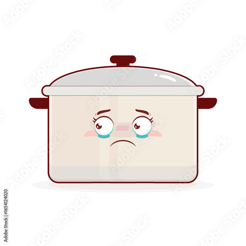 pot kitchen crying face cartoon cute