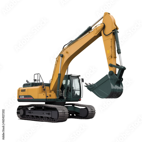 excavator on white background