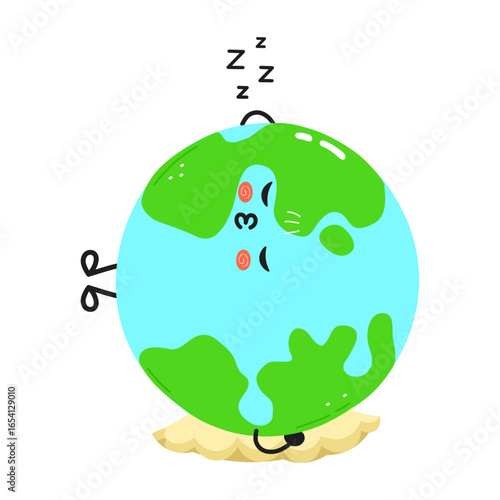 The planet earth is sleeping peacefully on a fluffy cloud, dreaming sweet dreams.