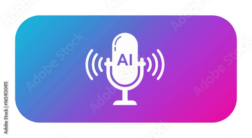 AI-powered voice technology concept illustration, depicting artificial intelligence in sound and digital communication, ideal for modern tech projects and innovative interfaces.