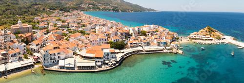 Konstfotografi Panorama of Kokkari town on Samos island, Greece