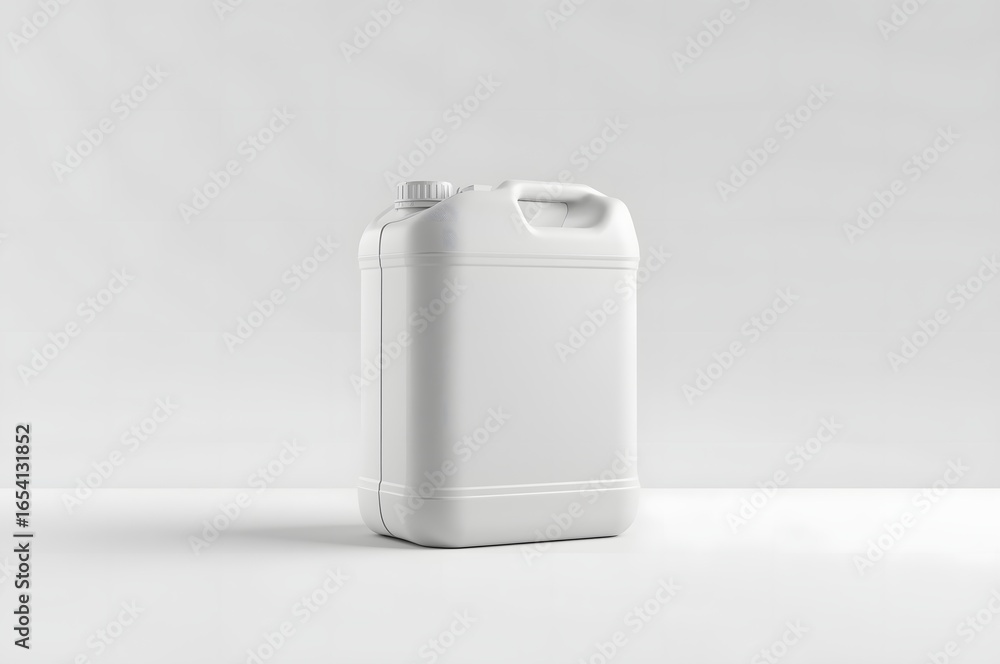 Blank Plastic Jerry Can With Handle On White Background For Branding And Mock up, 3d Render Illustration Blank Plastic Jerry Can With Handle On White Background For Branding And Mock up, 3d Render Illustration