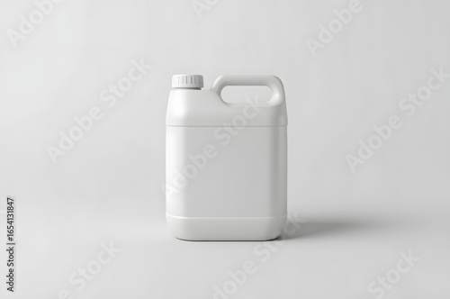 Blank Plastic Jerry Can With Handle On White Background For Branding And Mock up, 3d Render Illustration