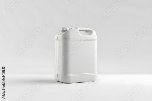 Blank Plastic Jerry Can With Handle On White Background For Branding And Mock up, 3d Render Illustration