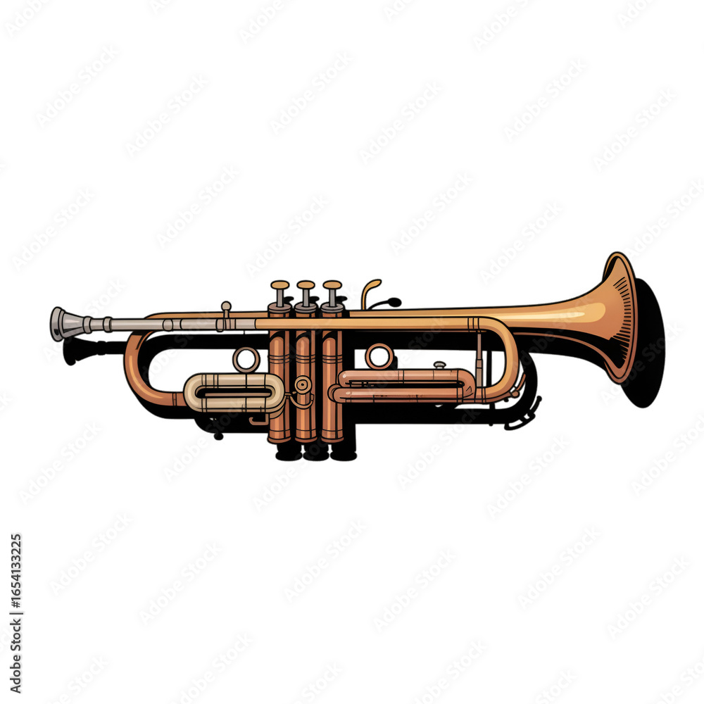 Naklejka premium brass trumpet isolated on white