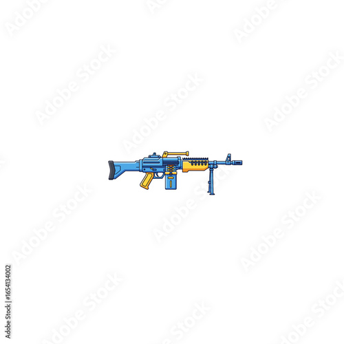 Machine gun icon logo flat vector design