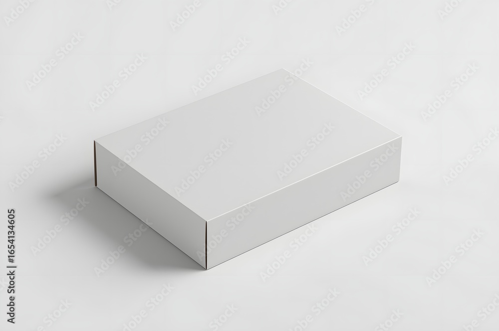 Naklejka premium White blank hard cardboard rectangular book box mock up template, 3d render illustration.