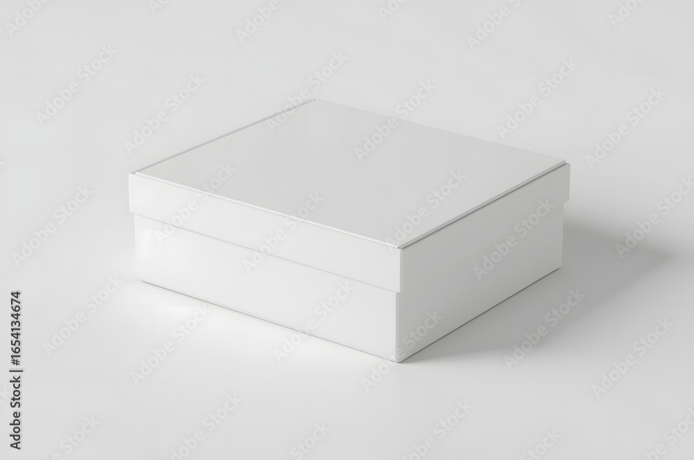 Fototapeta premium White blank hard cardboard rectangular book box mock up template, 3d render illustration.