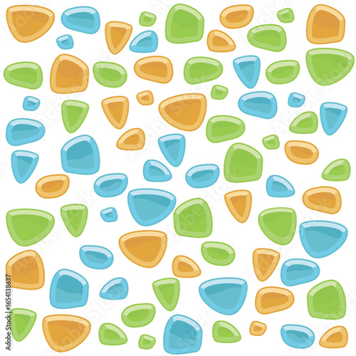 Colorful gemstones tiles background Fun vector crystal mosaic illustration board