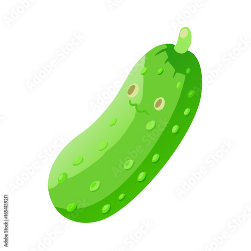 green cucumber with green leaves