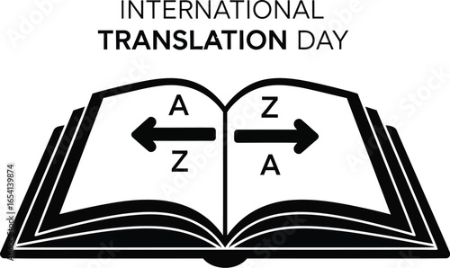International translation day with open book