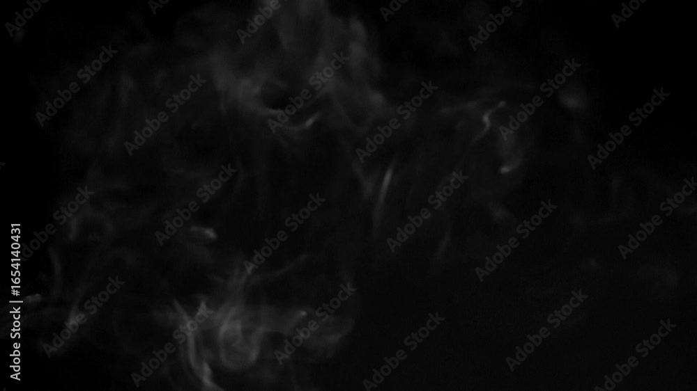 Wispy Smoke on Dark Background: Captivating and mysterious, wispy tendrils of smoke dance against a black background, adding an evocative texture and atmospheric depth to any creative project.